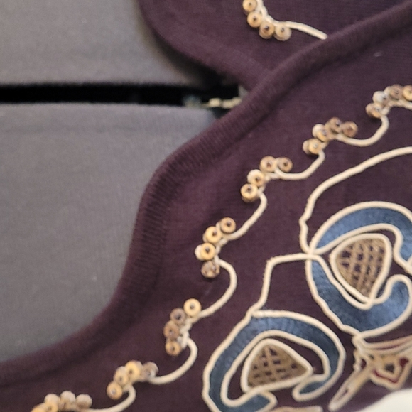 Carole Little Vintage Deep Purple Sweater Knit dress, M, 70% acrylic, 30% wool - Picture 6 of 9